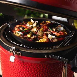 Kamado Joe KJ15124722 Karbon Steel Paella Pan for Classic Joe and Big Joe Grills, Black