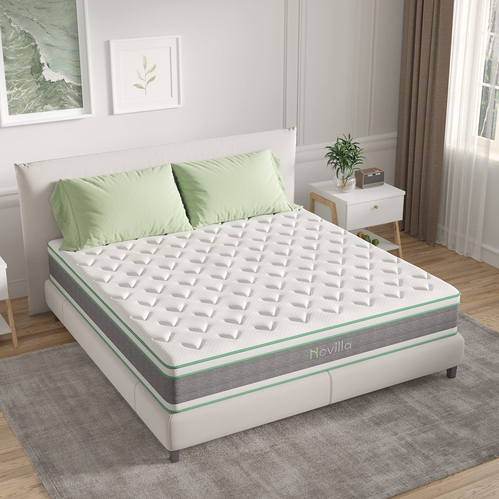 Novilla Twin XL Mattress 12 Inch Hybrid Mattress in a Box, Innerspring Mattress with Gel Memory Foam for a Cool Sleep, Pressure Relief, Medium Firm Mattress with Pillow Top, Groove