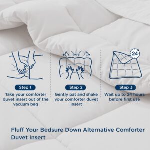 Bedsure King Comforter Duvet Insert with Corner Tabs Bundle Linen Cotton Duvet Cover Set King Size