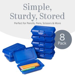 Snap-N-Store Plastic Supply Box (Pack of 8) - Convenient Storage Solution (8.9" x 5.6" x 2.5"), Clear