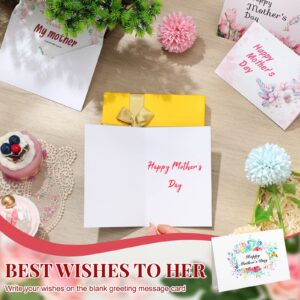 Faccito 24 Sets Mother's Day Greeting Cards with Envelopes Stickers Mother's Day Cards Bulk 5.9 x 3.9 Inches Mother Birthday Card 6 Assorted Happy Mother's Day Loving Small Note Card for Birthday Gift