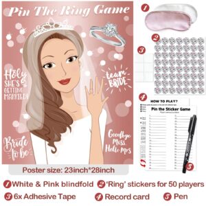 Bridal Shower Games, Pin The Ring On The Bride, Bridal Shower Engagement Wedding Shower Bachelorette Party Games 50 Guests