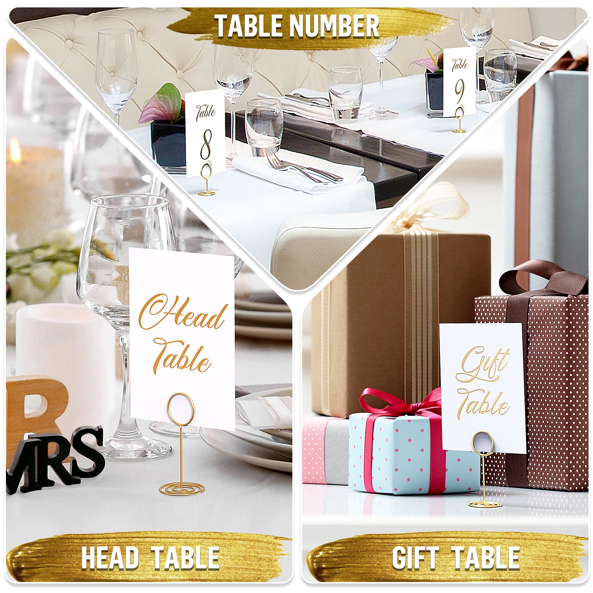 Gold Table Numbers 1-30 with 10 pack Gold Table Number Holders