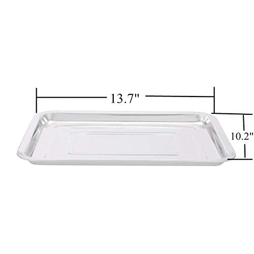 Stainless Steel Trays,DOWEI 5 Pack Stainless Steel 13.5" X 10" Dental Medical Body Piercing Instrument Tray Surgical Flat Bottom Trays for Lab Supplies