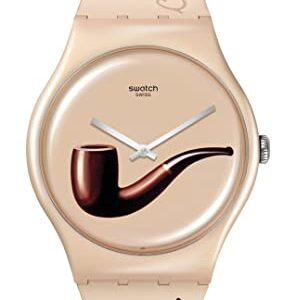 Swatch New Gent Biosourced LA TRAHISON DES IMAGES by RENE MAGRITTE Quartz WATCH