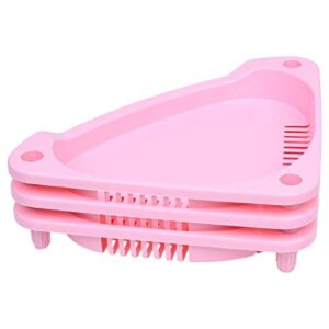 3 Tier Reusable Plastic Corner Shelf Organizer Cabinet Bathroom Kitchen Sundries Storage Rack Pink Simple and Sophisticated Design