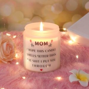 Gifts for Mom from Daughter or Son - Funny Mom Gifts for Birthday, Mother’s Day, or Christmas - Lavender Scented Candle for Relaxation - Eco-Friendly Soy Wax Candle with Humorous Quote