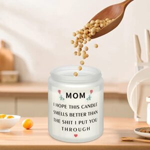 Gifts for Mom from Daughter or Son - Funny Mom Gifts for Birthday, Mother’s Day, or Christmas - Lavender Scented Candle for Relaxation - Eco-Friendly Soy Wax Candle with Humorous Quote