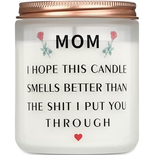 Gifts for Mom from Daughter or Son - Funny Mom Gifts for Birthday, Mother’s Day, or Christmas - Lavender Scented Candle for Relaxation - Eco-Friendly Soy Wax Candle with Humorous Quote