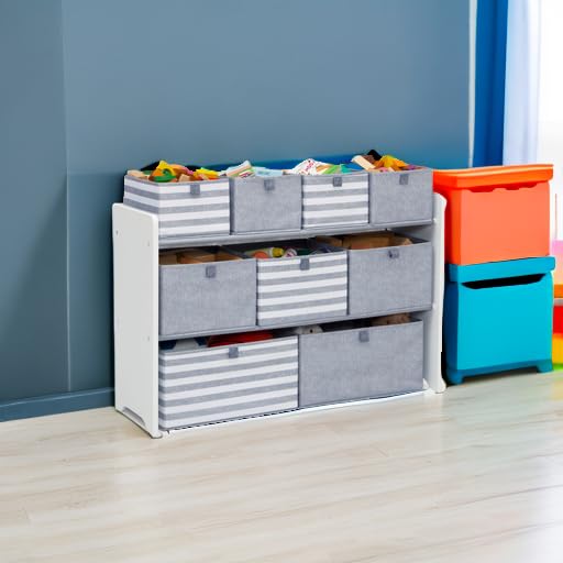 GAP GapKids Deluxe Toy Organizer - Greenguard Gold Certified, Grey/White