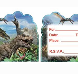 LEOWEST 20pcs Dinosaur Birthday Party Invitations,Dinosaur Invitations Birthday Party Supplies Decoration (Invitations4)