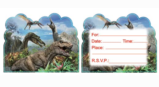 LEOWEST 20pcs Dinosaur Birthday Party Invitations,Dinosaur Invitations Birthday Party Supplies Decoration (Invitations4)