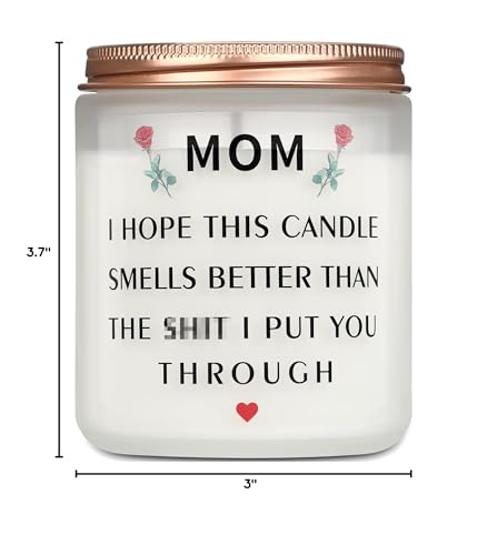 Gifts for Mom from Daughter or Son - Funny Mom Gifts for Birthday, Mother’s Day, or Christmas - Lavender Scented Candle for Relaxation - Eco-Friendly Soy Wax Candle with Humorous Quote