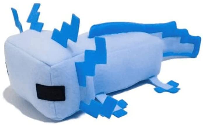 JAVICED Blue Axolot Plush Plush Stuffed Toy Soft Throw Pillow Decorations for Video Game Fans, Kids Birthday Party Favor Preferred Gift for Holidays, Birthdays(Blue Axolot)