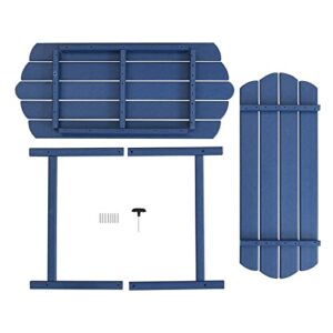 MINPINSER 2 Tier Patio Table-Outdoor Coffee Table Adirondack Deck Table HDPE Pool Side Table, Blue