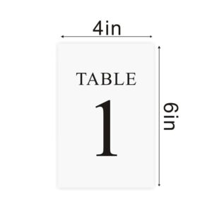 Black Wedding Table Numbers Set, 1-30, Elegant Centerpiece Decorations, Double Sided 4x6 Cards with Numbers 1-30, Head Table Card Included, Ideal for Table Number Holders