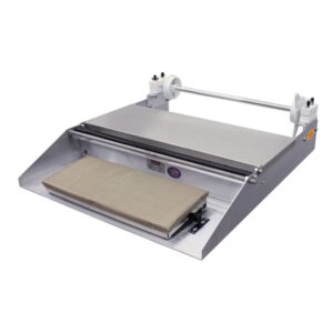 national band saw heat seal 625a wrapping machine - plastic bag sealer heat seal with stainless steel wrapping surface, heat sealer machine with large rubber, 6” x 15” thermostatic hot plate, 115v