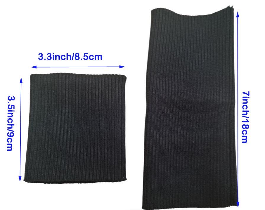 Seamless Rib Cuffs 2 * 2 Rib Knit Replacement Jacket Stripes Rib Knit Trims Cuffs 1 Pair (Black)