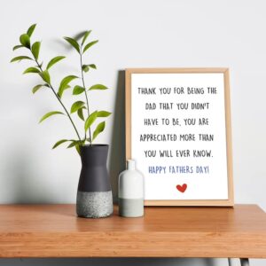 Simple Step Fathers Day Card Gift for Dad, Funny Stepdad Gifts from Stepdaughter Stepson, Humorous Card for Stepfather, Thank You Appreciation Card for Step Dad