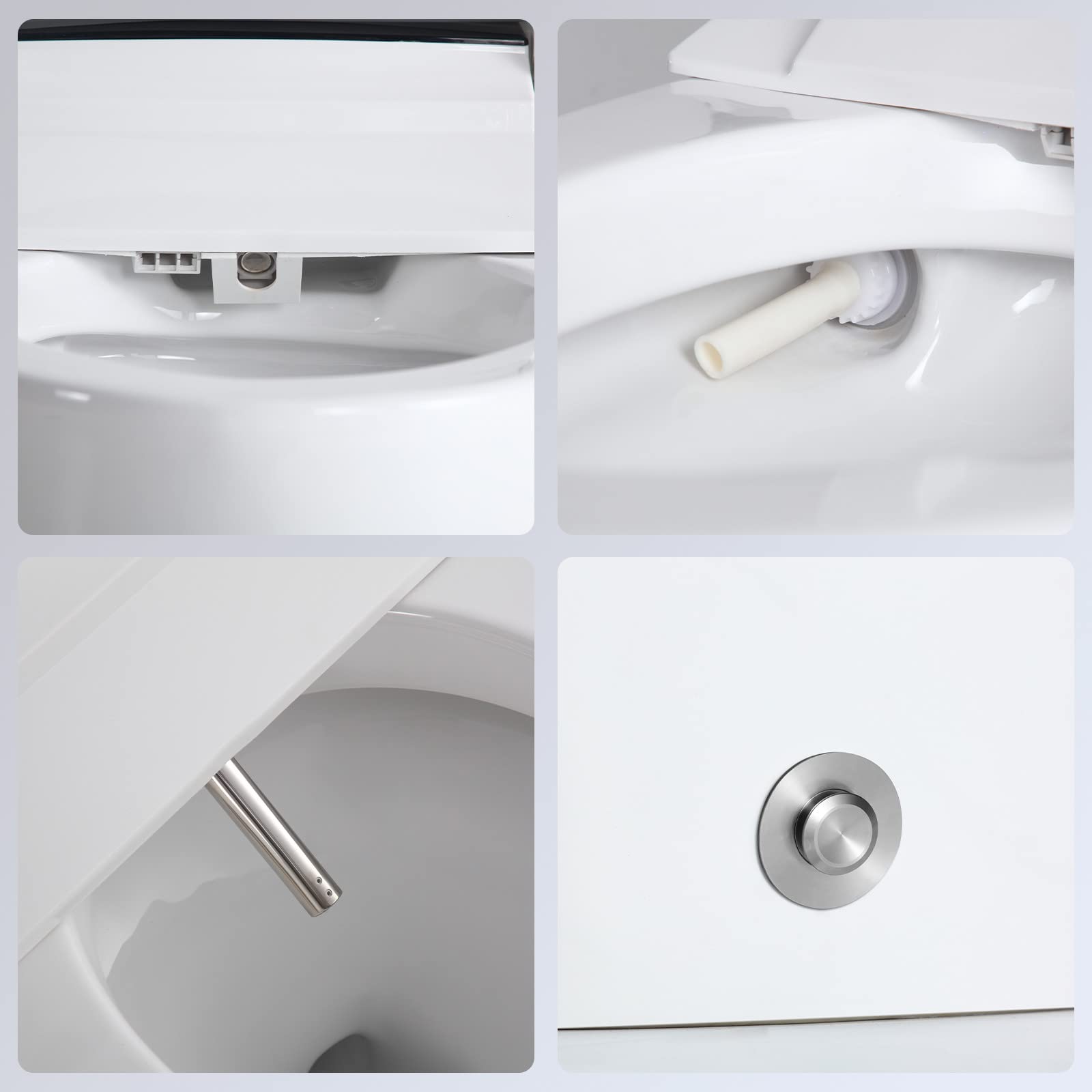 Bidet Toilet Smart Toilets for Bathrooms Modern Toilet with Bidet Built In One Piece Toilet Dual Flush Toilet with Foam Shield, Lubricate Inner Walls, Night Light Illumination (Foam_01)