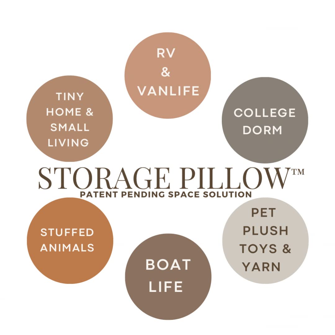 THE STORAGE PILLOW XL zippered storage Pillowcase FILL w Clothes Bedding Blankets to maximize Space - RV Camper Dorm Tiny Home Boat Inside Organization Ideas Accessories - Small Space Storage Solution