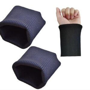 Seamless Rib Cuffs 2 * 2 Rib Knit Replacement Jacket Stripes Rib Knit Trims Cuffs 1 Pair (Black)