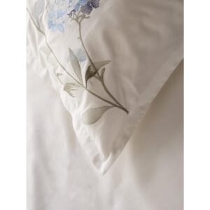 Melange Home Broderie Ensemble housse de couette Collection Hydrangea Embroidery Duvet Set (5 Color) Blue - Full - Queen