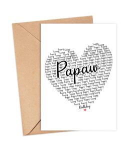 gavinsdesigns happy birthday papaw card - cute happy birthday - birthday greeting card - sweet birthday card for papaw - anniversary-thank you card - heart happy birthday mom - i love you papaw card