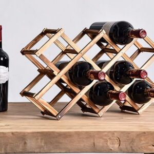 LoongZDD Freestanding Stackable Wine Rack Organizer for Countertop and Cabinets with Foldable Design and Scratch-Resistant Protector