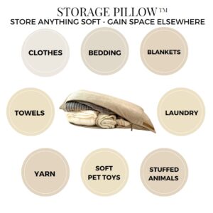 THE STORAGE PILLOW XL zippered storage Pillowcase FILL w Clothes Bedding Blankets to maximize Space - RV Camper Dorm Tiny Home Boat Inside Organization Ideas Accessories - Small Space Storage Solution