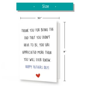 Simple Step Fathers Day Card Gift for Dad, Funny Stepdad Gifts from Stepdaughter Stepson, Humorous Card for Stepfather, Thank You Appreciation Card for Step Dad