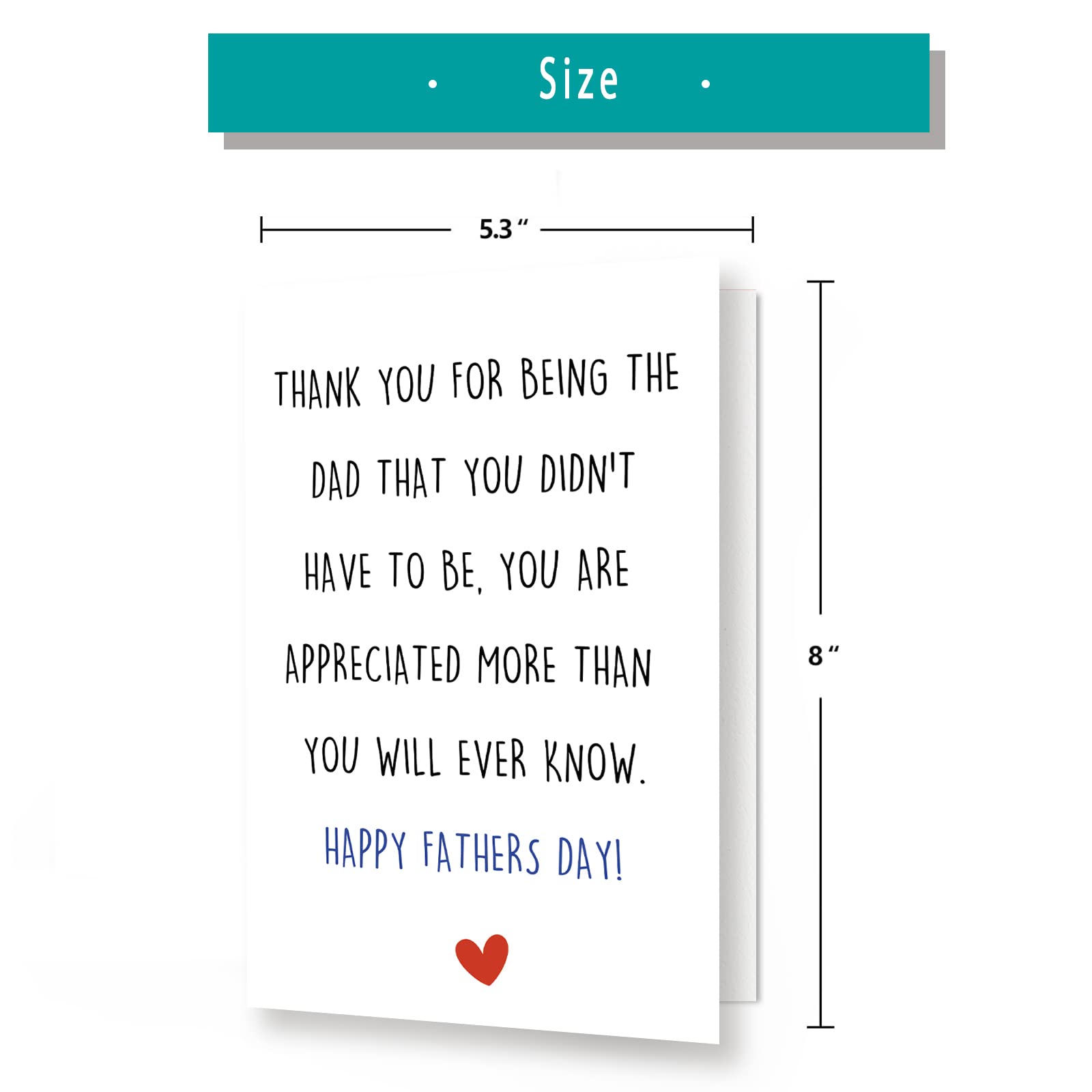 Simple Step Fathers Day Card Gift for Dad, Funny Stepdad Gifts from Stepdaughter Stepson, Humorous Card for Stepfather, Thank You Appreciation Card for Step Dad