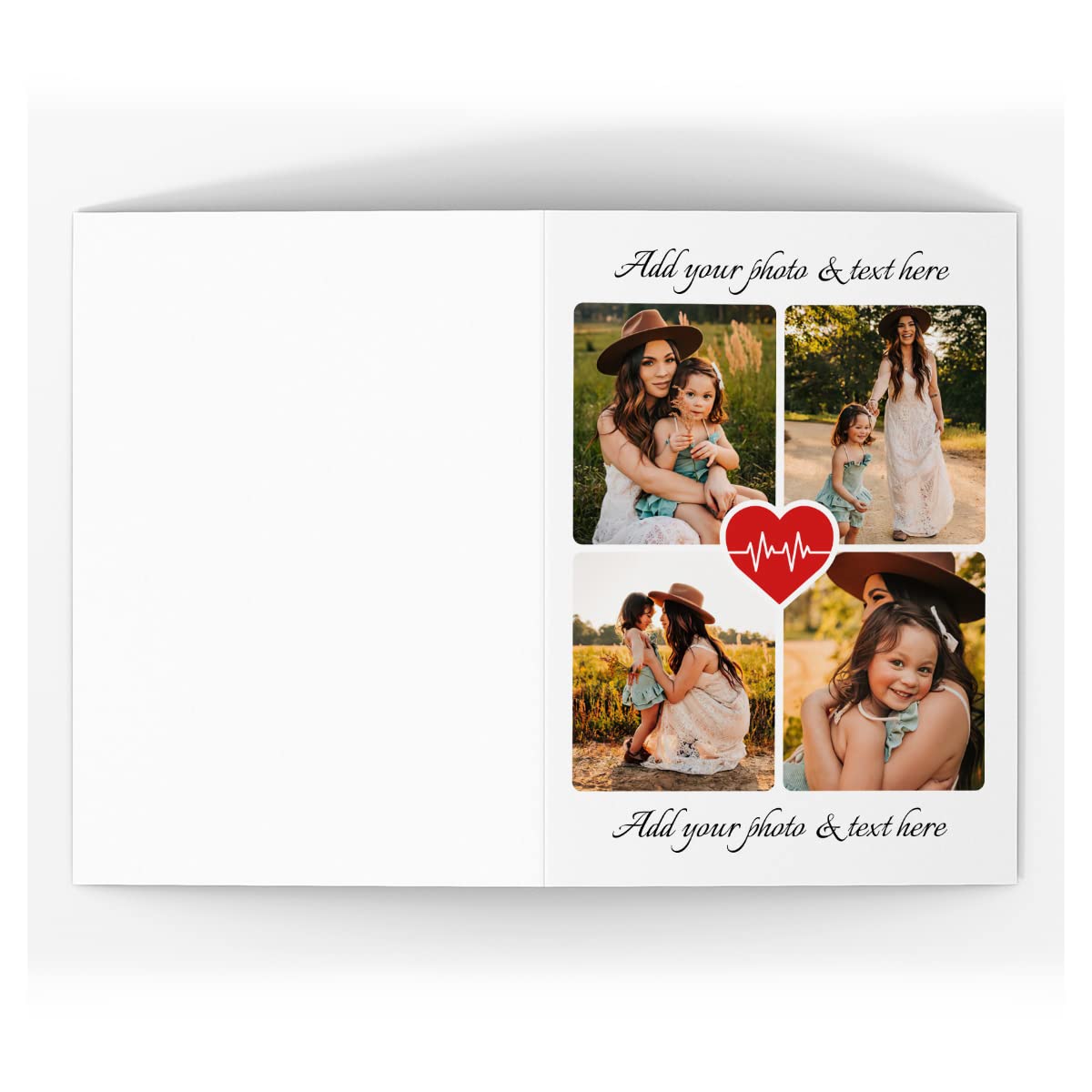 winorax Custom Card With Photos Collage Personalized Greeting Card with Photo Pictures Text Messages Custom Gifts For Mom Dad Couple Besties Mother's Day Birthday Christmas