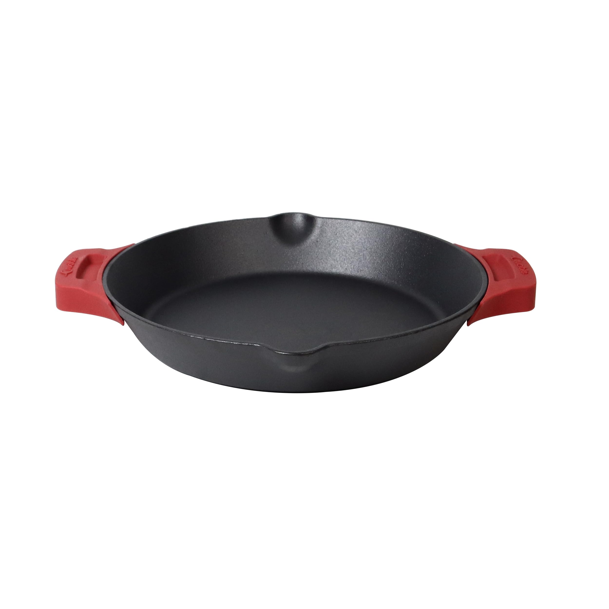 Cast Iron Skillet - 12"-Inch Dual Loop Handle Frying Pans + Silicone Handle Holder Covers - Oven Safe Cookware - Indoor/Outdoor Use - Use on any Stovetop, Grill, Induction Safe