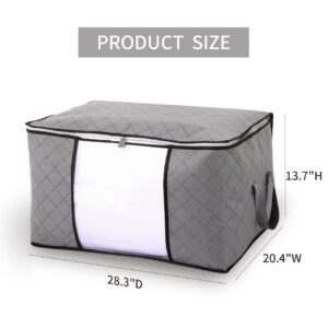 3PCS 130L Blanket Storage Bags, Large Capacity Closet Organizers and Storage with Reinforced Handle, Storage Bag Organizer for Clothes,Comforters, Blankets, Bedding