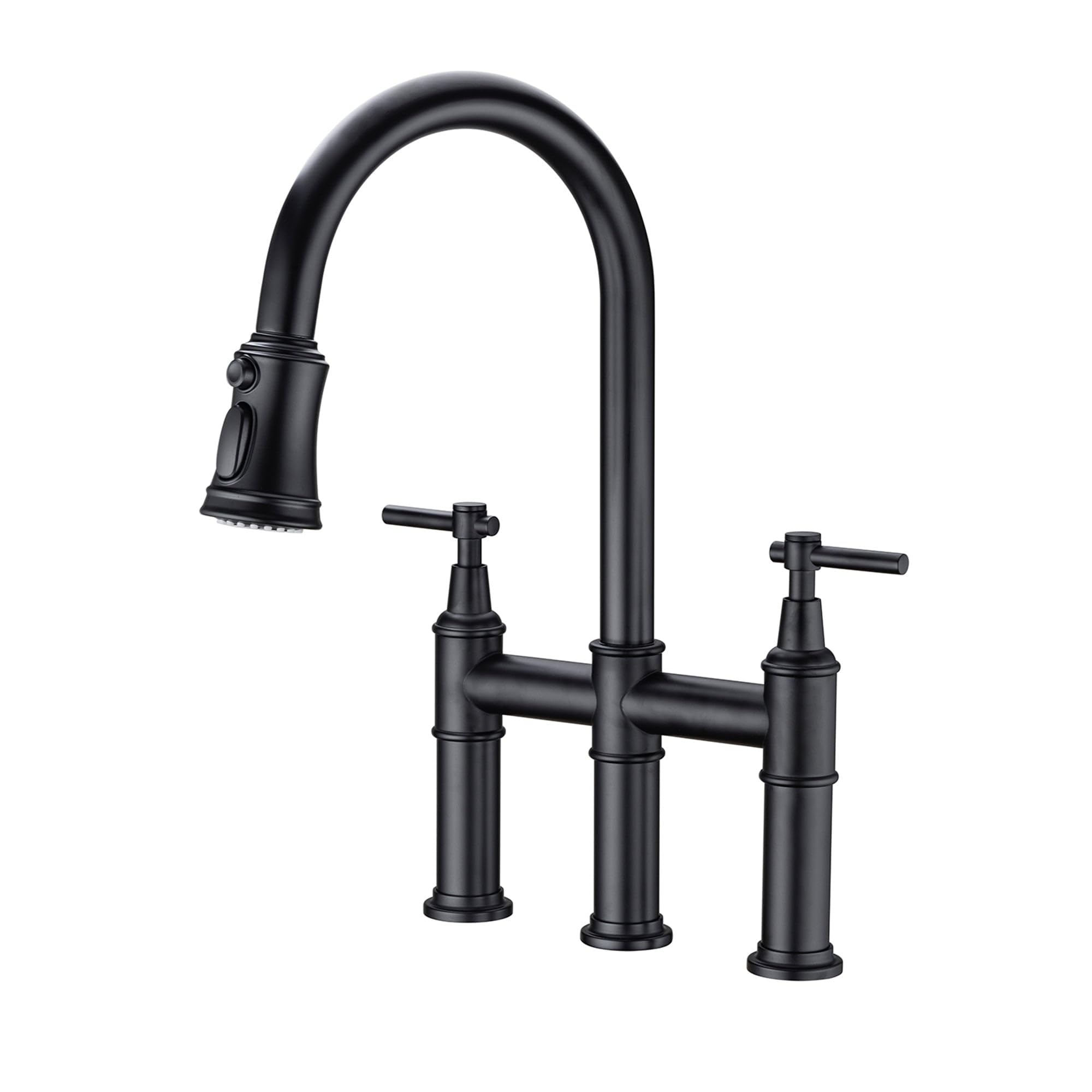 Bridge Kitchen Faucet with Pull-Down Sprayhead Chrome Chrome Finish