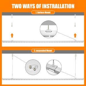 FAITHSAIL 8FT LED Shop Lights with Reflector, Linkable 96'' LED Strip Light, 110W 13200LM [8 Fluorescent Equiv] 5000K, 8 Foot Warehouse Garage Light Fixture, 3000KW*5/Year(5Hrs/Day), 1 Pack