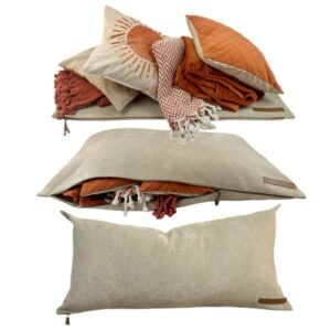 the storage pillow xl zippered storage pillowcase fill w clothes bedding blankets to maximize space - rv camper dorm tiny home boat inside organization ideas accessories - small space storage solution