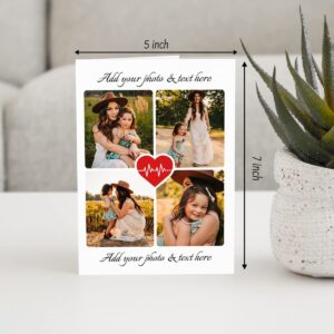 winorax Custom Card With Photos Collage Personalized Greeting Card with Photo Pictures Text Messages Custom Gifts For Mom Dad Couple Besties Mother's Day Birthday Christmas