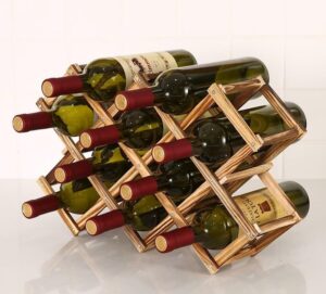 loongzdd freestanding stackable wine rack organizer for countertop and cabinets with foldable design and scratch-resistant protector