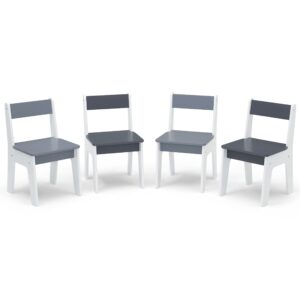 GAP GapKids Table and 4 Chair Set - Greenguard Gold Certified, Grey/White