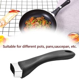 eHooyau 2 Pcs Pot Handle Bakelite Grip Long Replacement Handle with Screw for Kitchen Saucepan Pan Cookware