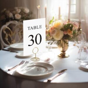 Black Wedding Table Numbers Set, 1-30, Elegant Centerpiece Decorations, Double Sided 4x6 Cards with Numbers 1-30, Head Table Card Included, Ideal for Table Number Holders