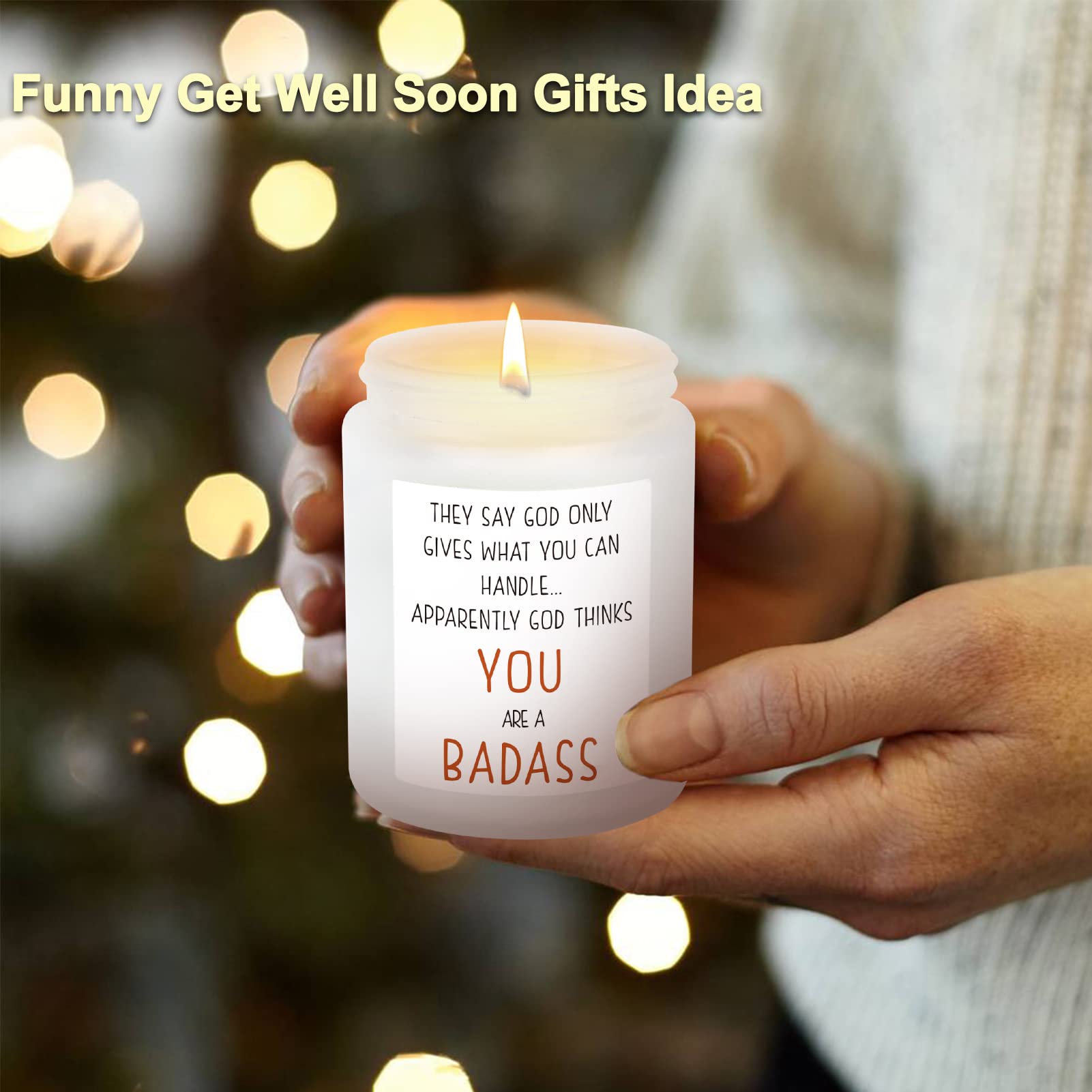 Get Well Soon Gifts for Women Men, After Surgery Gifts, Cancer Gifts, Feel Better Gifts, Humor Sympathy, Inspirational, Encouragement Candle Gifts for You Loved, Lavender Scented Soy Candle