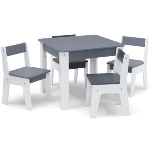 gap gapkids table and 4 chair set - greenguard gold certified, grey/white