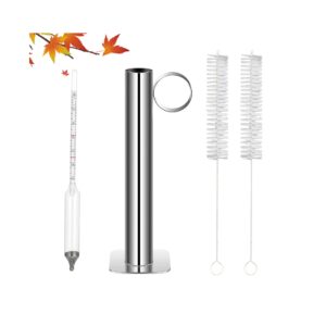 lytdmsky maple syrup hydrometer test cup kit, maple syrup tapping kit, stainless steel measuring tools, measure sugar content, baume and brix scale easy to read, hydrometer for alcohol, mead making