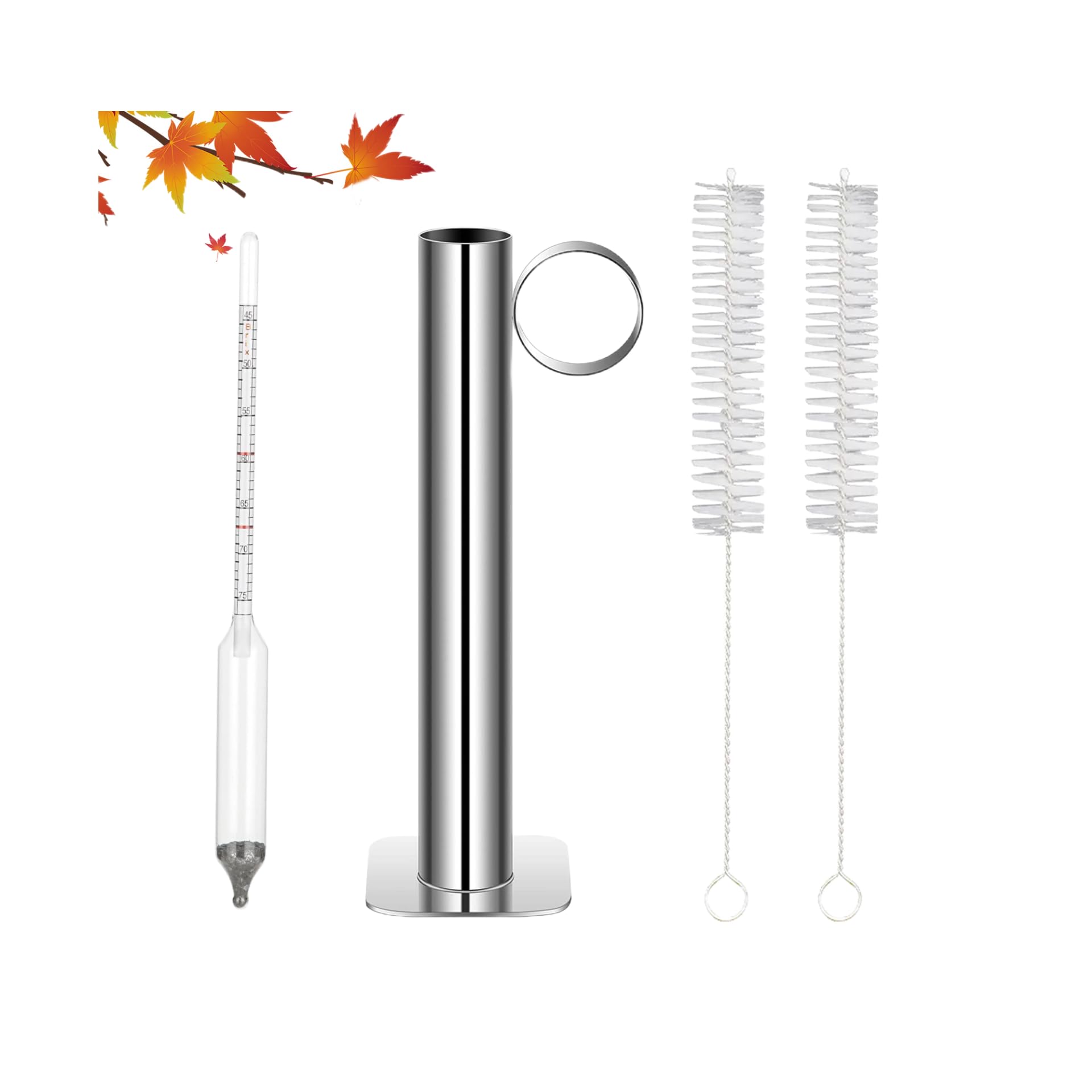 LYTDMSKY Maple Syrup Hydrometer Test Cup Kit, Maple Syrup Tapping Kit, Stainless Steel Measuring Tools, Measure Sugar Content, Baume and Brix Scale Easy to Read, Hydrometer for Alcohol, Mead Making