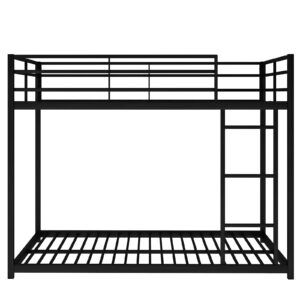 i-POOK Full Over Full Bunk Bed, Heavy Duty Metal Bed Frame with Ladder, Full Over Full Bunk Beds for Adults, Boys, Black