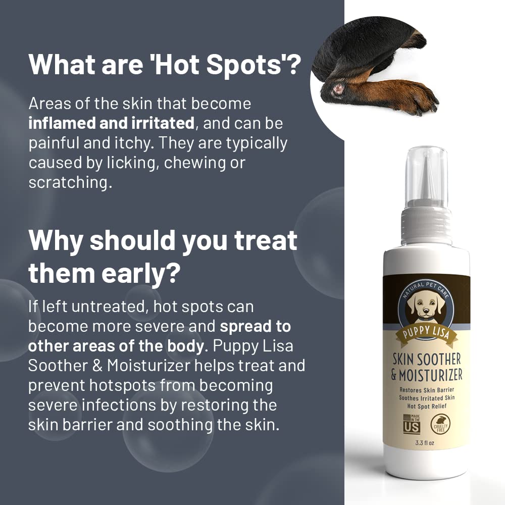 PUPPY LISA Dog Soother and Moisturizer Hotspot Cream - with Coconut Oil and Arnica for Irritated, Itchy, Dry Skin - Made in The US - Hot Spot Treatment for Dogs, Dog Cream for Irritated Skin