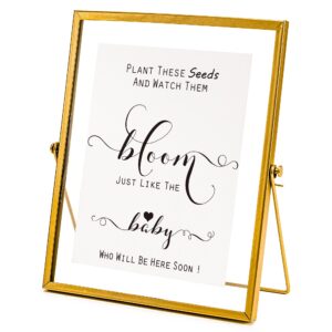 calculs baby bloom gold floating picture frame wedding signs place card/menu holder 10 x 8 inches centerpiece table décor for baby shower